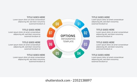 Circle Infographic Template with 8 Steps, Process Workflow Diagram
