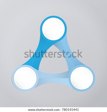 circle infographic template blue with 3 steps
