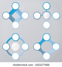 circle infographic template blue with 4 steps