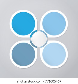 circle infographic template blue with 4 steps