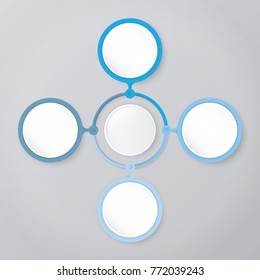 circle infographic template blue with 4 steps