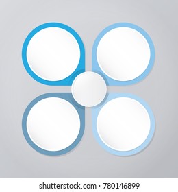 circle infographic template blue with 4 steps