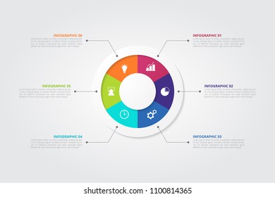 Circle infographic template for business, education, web design, banners, brochures, flyers, diagram, workflow, timeline. Vector illustration.
