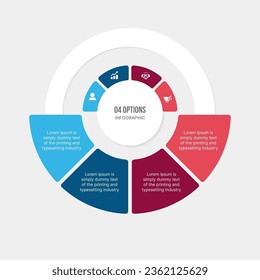 Circle Infographic Template Design With 4 Steps, Process Workflow Diagram