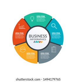 Circle Infographic Template Diagram 5 Elements Stock Vector (Royalty ...