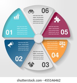 circle infographic template diagram chart, business parts steps or processes, vector eps10.
