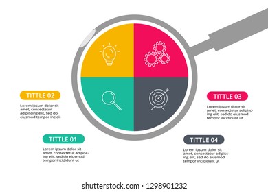 Circle for infographic. Template for diagram, graph, presentation and round chart. Business concept with 4 options, parts, steps or processes.