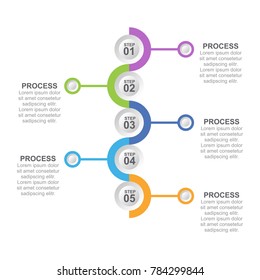 Circle infographic template five option or step for business