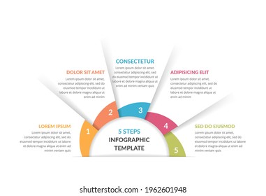 Circle infographic template with five steps or options, process chart, vector eps10 illustration