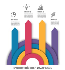 Circle infographic template four option, process or step for business presentation