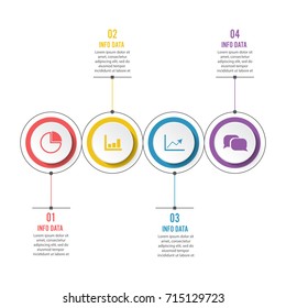 Circle infographic template four option, process or step for business presentation