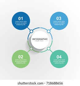 Circle Infographic Template Four Option For Business Presentation