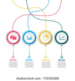 Circle infographic template four option, process or step for business presentation