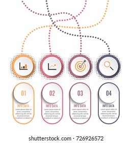 Circle infographic template four option, process or step for business presentation
