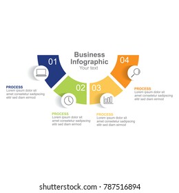 Circle infographic template four option or step for business