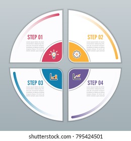 Circle infographic template four option, process or step for business presentation