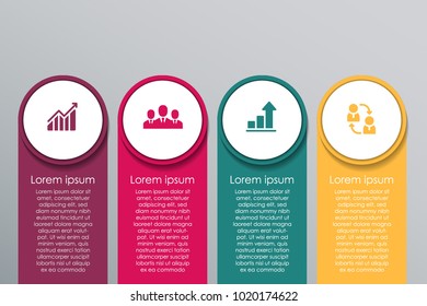 Circle Infografic Template mit vier Optionen, Prozessen oder Schritten. Vektorgrafik