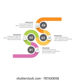 Circle infographic template four process or step for business