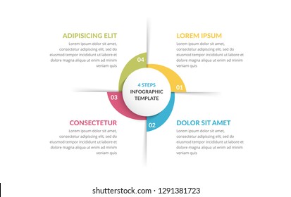 Circle infographic template with four steps or options, process chart, vector eps10 illustration