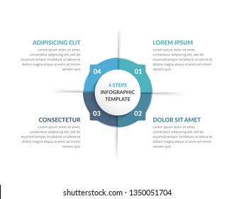 Circle infographic template with four steps or options, process chart, vector eps10 illustration