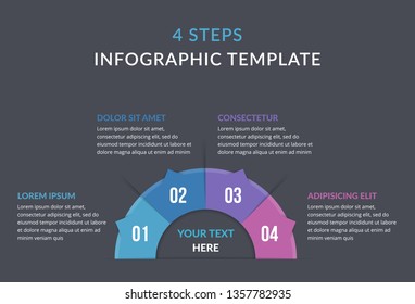 Circle infographic template with four steps or options, process chart, vector eps10 illustration