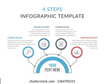 Circle infographic template with four steps or options, process chart, vector eps10 illustration