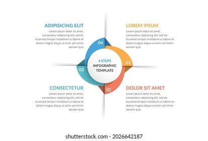 Circle infographic template with four steps or options, process chart, vector eps10 illustration