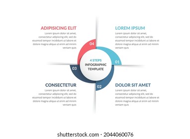 Circle infographic template with four steps or options, process chart, vector eps10 illustration