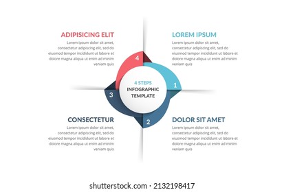 Circle infographic template with four steps or options, process chart, vector eps10 illustration