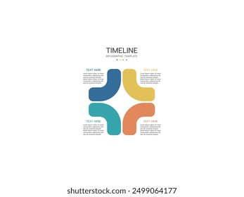Circle infographic template with four steps or options, Concept of 4 features of startup project cycle. Modern infographic design template.