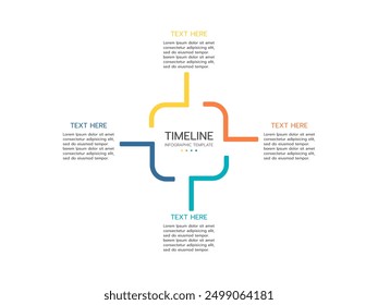 Circle infographic template with four steps or options, Concept of 4 features of startup project cycle. Modern infographic design template.
