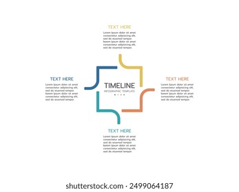 Circle infographic template with four steps or options, Concept of 4 features of startup project cycle. Modern infographic design template.