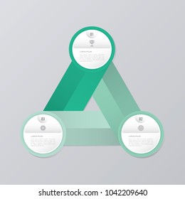 circle infographic template green with 3 steps