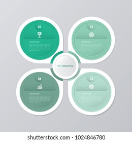 circle infographic template green with 4 steps