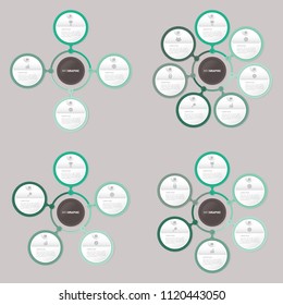 circle infographic template green with 4, 5, 6, 7, steps