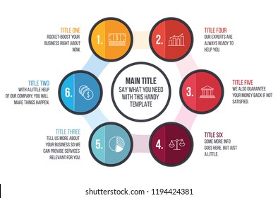 Circle infographic template. Numbered option template with space for your text. Flat colorful design for some business project. - Shutterstock ID 1194424381