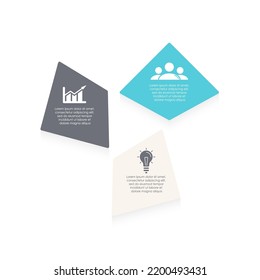 Circle infographic template for round diagram, graph, web design. Business concept with 3 steps, options or processes. Isolated on white background.