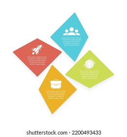 Circle infographic template for round diagram, graph, web design. Business concept with 4 steps, options or processes. Isolated on white background.