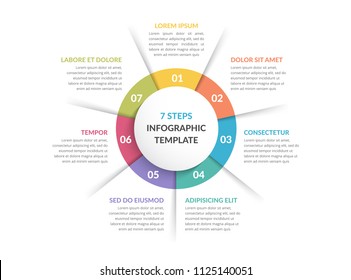 Circle Infographic Template With Seven Steps Or Options, Process Chart, Vector Eps10 Illustration