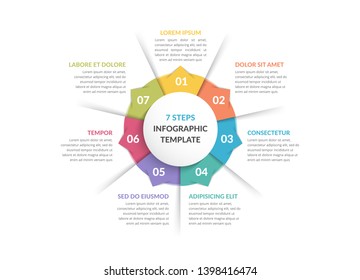 Circle infographic template with seven steps or options, process chart, vector eps10 illustration