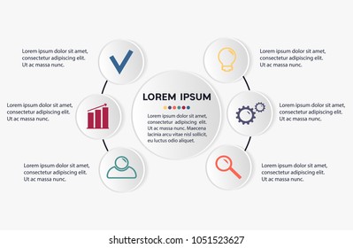 Circle infographic template with six options, workflow or process diagram, vector eps10 illustration