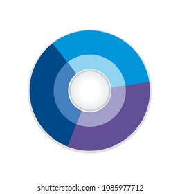 Circle Infographic Template With Three Elements, Steps Or Options,  Process Diagram, Vector Illustration