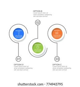 Circle Infographic Template Three Option Or Process