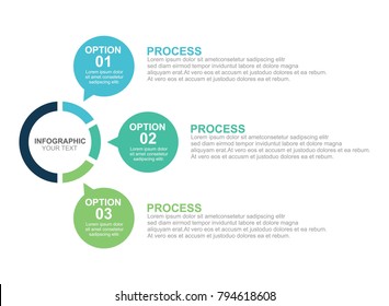 Circle Infographic Template Three Process Or Step For Business Presentation