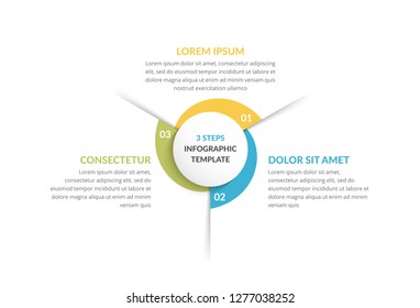 Circle Infographic Template With Three Steps Or Options, Process Chart, Vector Eps10 Illustration