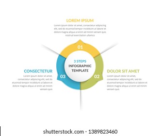 Circle infographic template with three steps or options, process chart, vector eps10 illustration