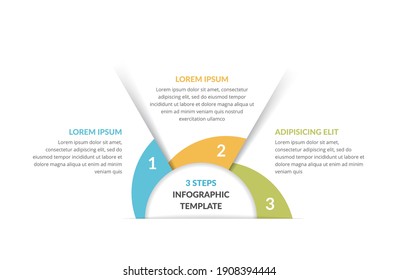 Circle infographic template with three steps or options, process chart, vector eps10 illustration