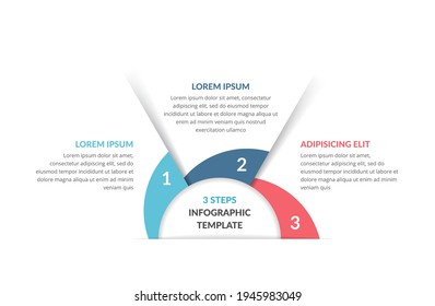 Circle infographic template with three steps or options, process chart, vector eps10 illustration