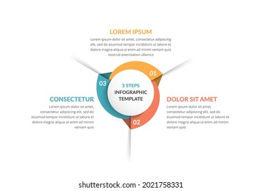 Circle infographic template with three steps or options, process chart, vector eps10 illustration