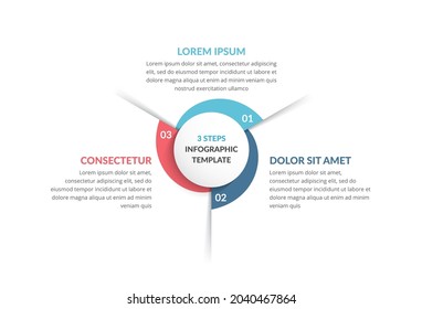 Circle infographic template with three steps or options, process chart, vector eps10 illustration